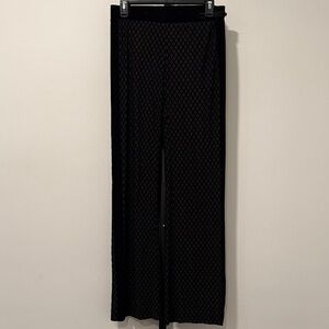 Beate Heymann Street Couture Black Velour Diamond Pattern Lined Pants size 6